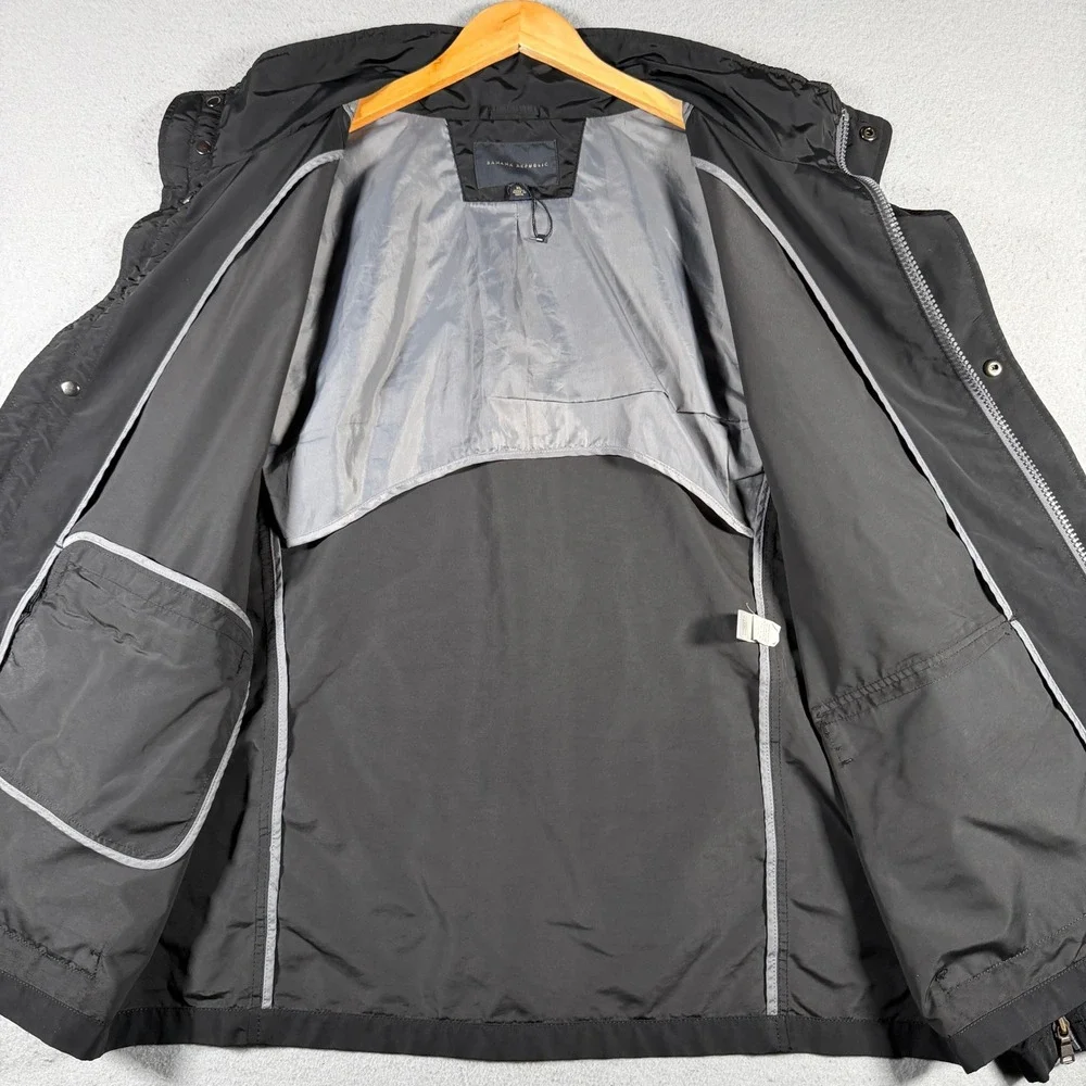 Banana Republic ST Nylon Moto Jacket Black XL‎ Lightweight Zip Pockets Outerwear